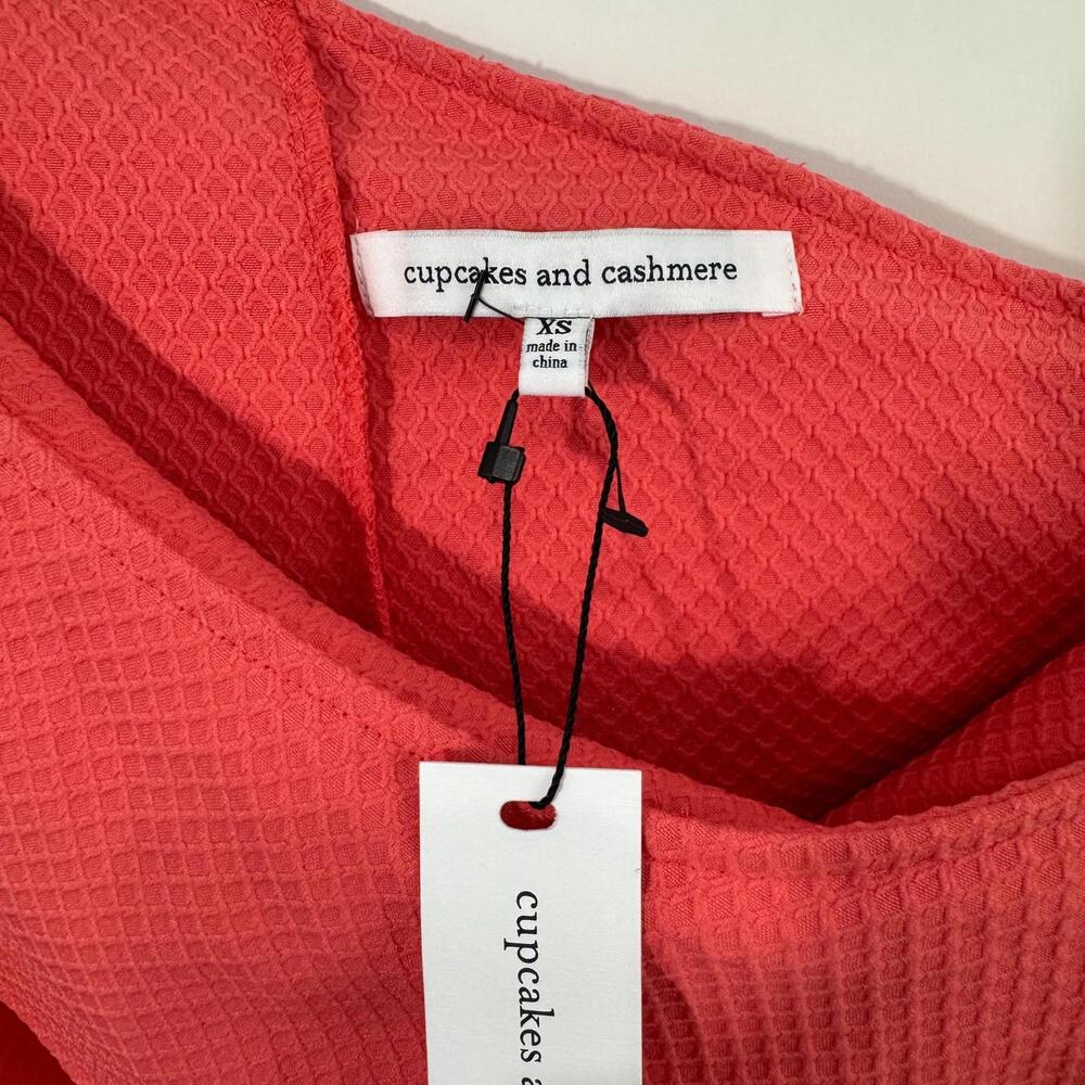 Cupcakes and Cashmere Women’s Size XS Coral One Shoulder Ruffle Mini Dress - Picture 5 of 13